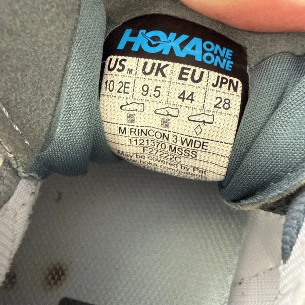 Hoka One One Mens Rincon 3 1121370 Blue Running Shoes Sneakers Size 10 2E WIDE